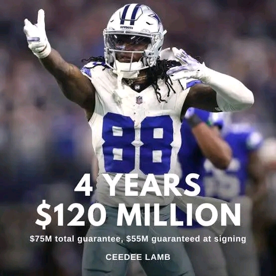 BREAKING: A new $120 Million contract has been extended to cowboys player CeeDee Lamb. More details..see..more…