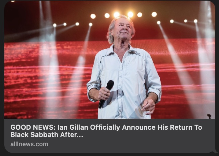 GOOD NEWS: Ian Gillan Announce His Return To Black Sabbath After…