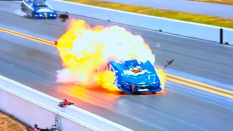 SAD NEWS:NHRA legend John Force involved in fiery crash as engine explodes during race