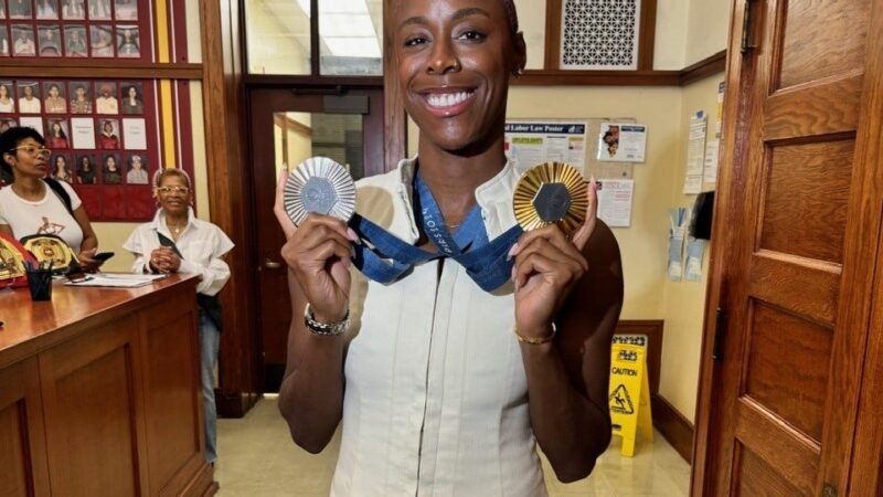 Just in:Gold medalist Shamier Little makes a triumphant return to her alma mater, Lindblom High School…see more