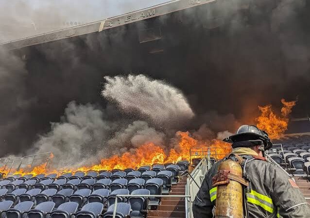 Heartbreaking: devastating fire burns down the geelong cat largest stadium just now….. more details