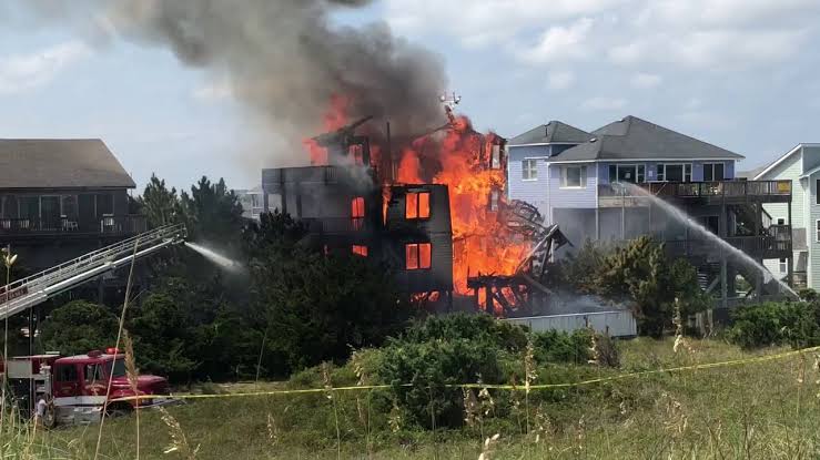 Breaking news :Devastating Fire Destroys Largest Outer Banks Island in North Carolina.