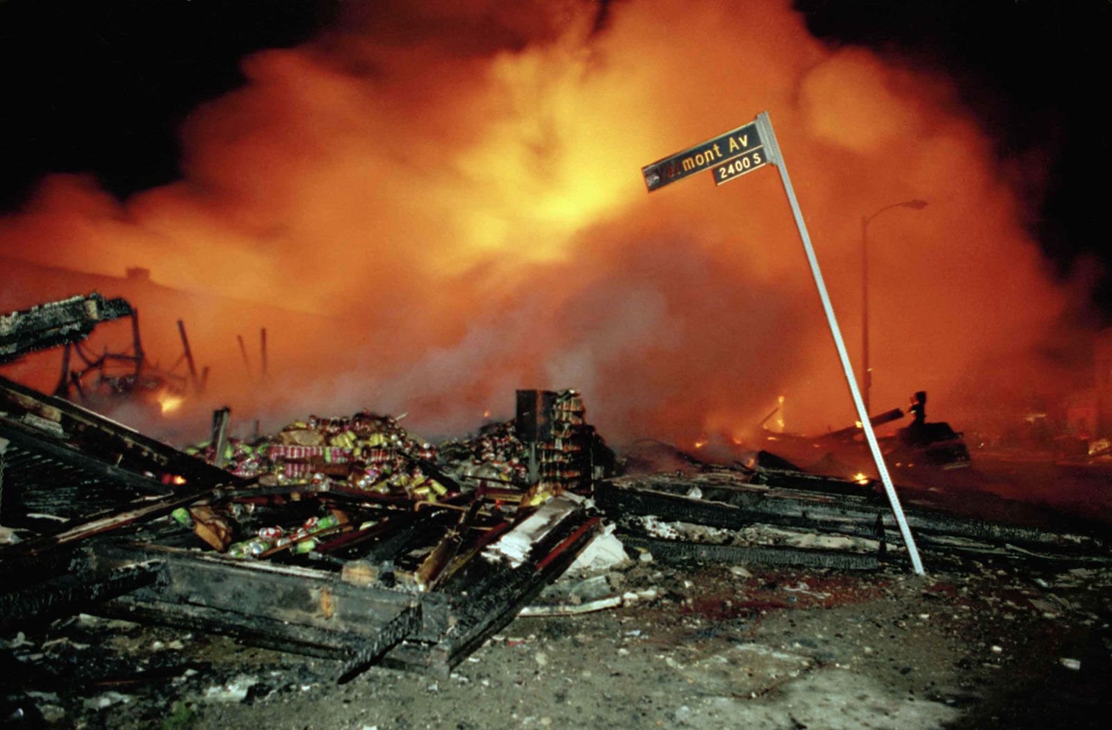 Fire destroys John Force settlement, killing 50 people.