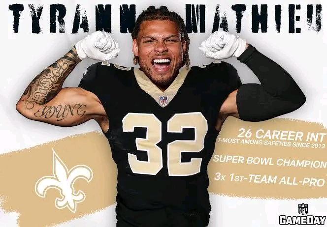 CONFIRMED: New Orleans Saints’ Tyrann Mathieu Nominated for Prestigious NFL Award…see more…