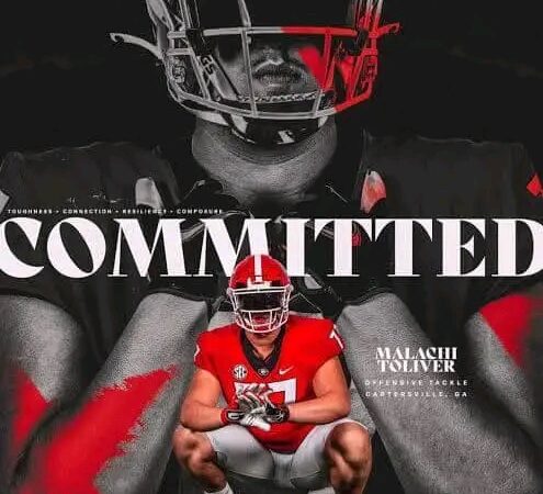 Breaking news :Four-Star Offensive Lineman Malachi Toliver Commits to Georgia, 100% locked no 1 prospect for 2026 class.