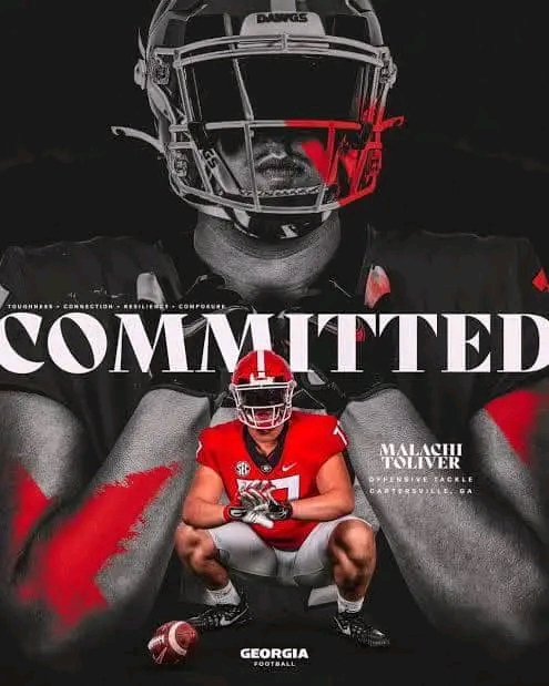 Breaking news :Four-Star Offensive Lineman Malachi Toliver Commits to Georgia, 100% locked no 1 prospect for 2026 class.