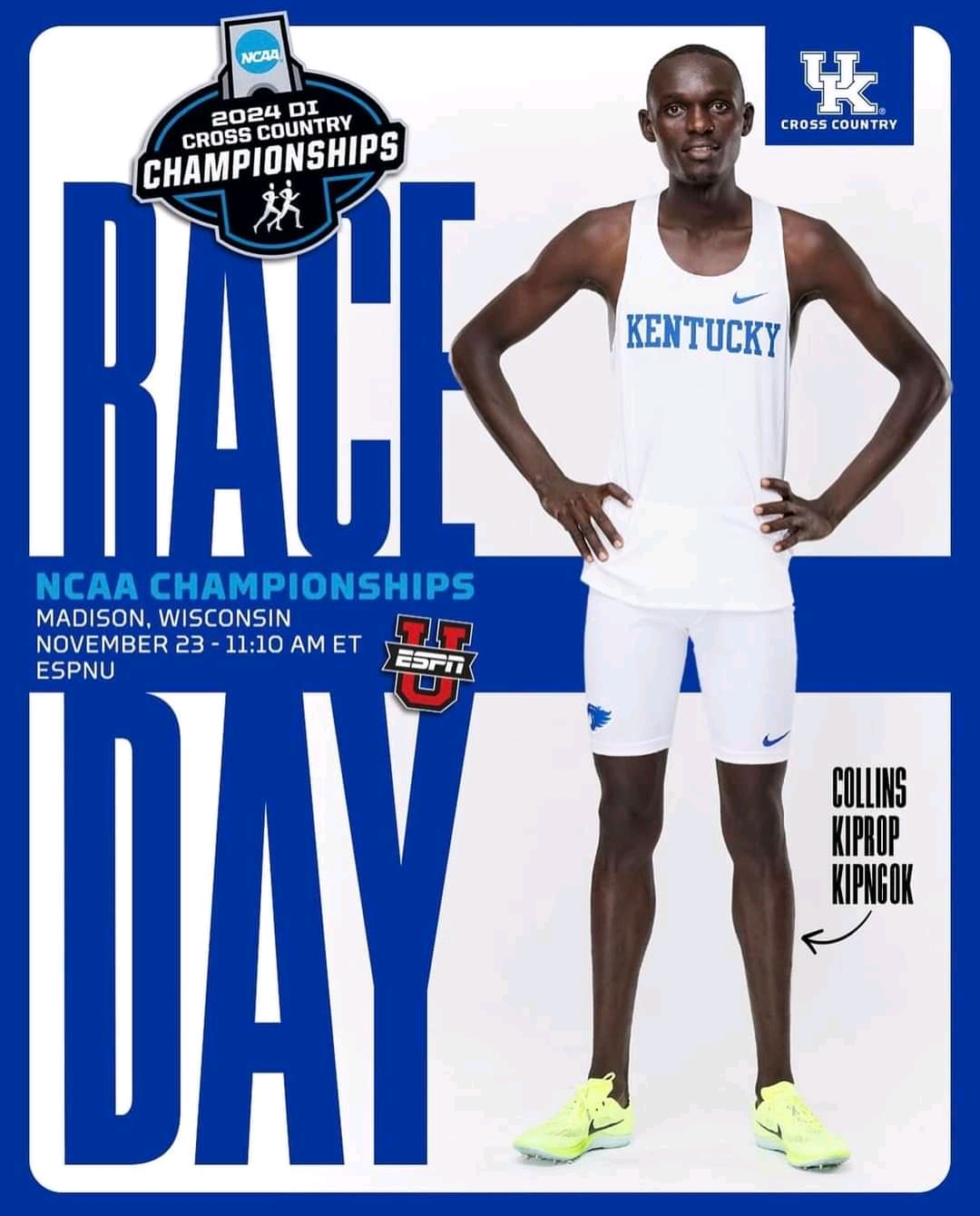 Good Luck to Collins Kiprop Kipngok as He Competes at the NCAA Cross Country Championship.