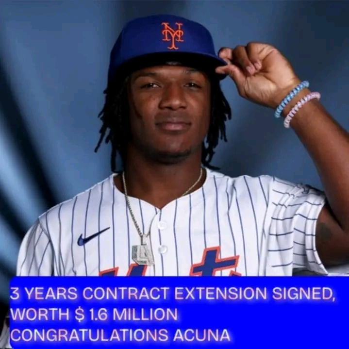 Breaking News: Luisangel Acuña Commits to New York Mets with Lucrative 3-Year Extension and his annual earning double from $ 800,000 to $ 1.6 Million to motivate.