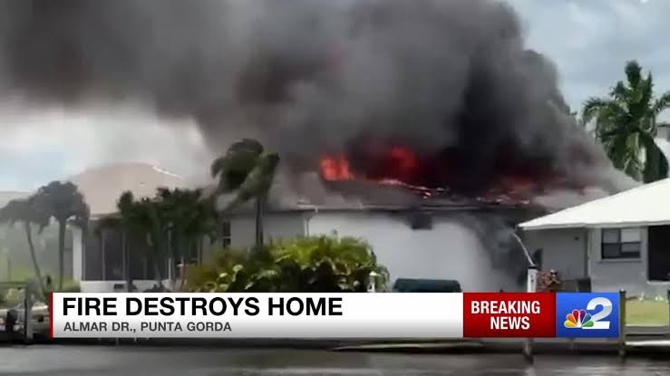 Breaking news: few minutes ago fire destroyed the biggest city in punta Gorda FL community 70 lives damage… 