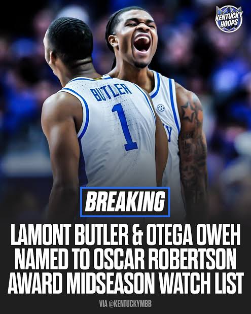 The University of Kentucky Basketball Program Celebrates Otega Oweh’s Oscar Robertson Trophy Midseason Award