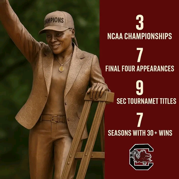 Presently: The statue of Dawn Staley is unveiled in Columbia, South Carolina, and A’ja Wilson pays a moving homage………….