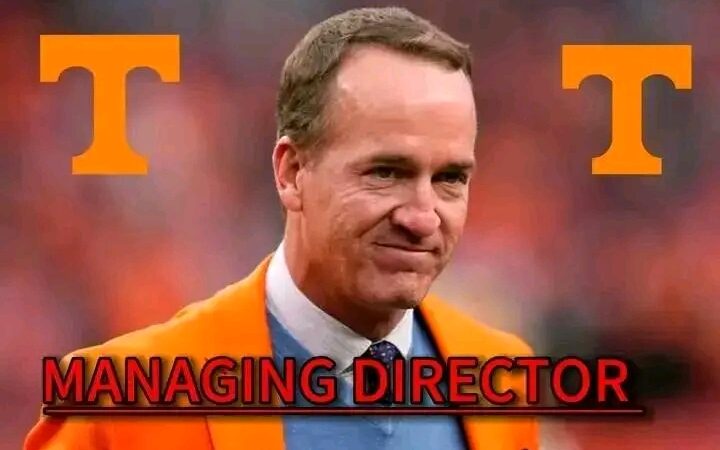 Congratulations!  NFL legend Peyton Manning is named the new managing director of the Tennessee Volunteers. The board gave Manning’s appointment months of serious thought and deliberation.  Sources close to the university stated that Manning emerged as the top pick early in the process, given to his unmatched leadership qualities.