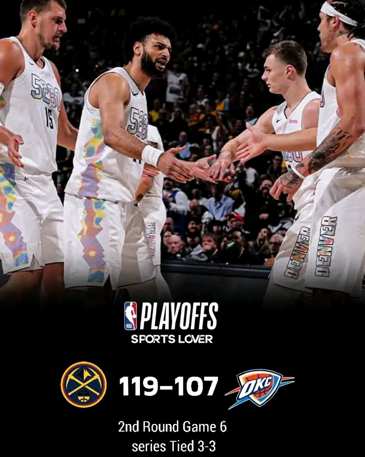 Nikola Jokić drops 29 PTS, 14 REB & 8 AST as the Denver Nuggets beat the Oklahoma City Thunder 119-107 to force game 7🔥