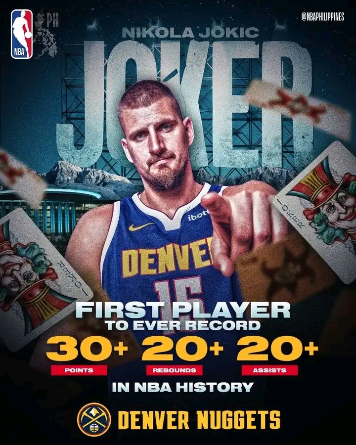 The Game: A Masterclass in Basketball. HISTORICAL RETURN: Denver nuggets Mr MVP NIKOLA JOKIC Is The First Ever Player to Record 30+ Point 20+ Rebonds And 20+ Assist In NBA History… FULL ANALYST BELOW…⬇️⬇️