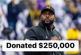 Breaking: Sherrone Moore, the head coach of the Michigan Wolverines, gave away his whole $250,000 bonus and sponsorship contract to support homeless organizations and charities.  The nuances of what he is doing in a world of compassion and indifference are astounding.